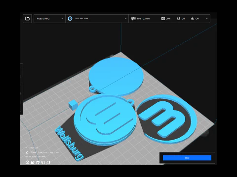 Bundesliga Wolfsburg keychain badge shield 3D Print Model