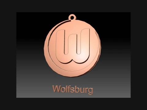 Bundesliga Wolfsburg keychain badge shield 3D Print Model