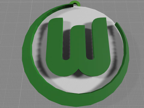 Bundesliga Wolfsburg keychain badge shield 3D Print Model