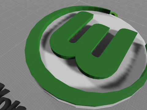 Bundesliga Wolfsburg keychain badge shield 3D Print Model