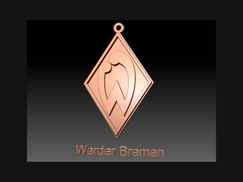 Bundesliga Werder Bremen keychain badge shield Modèles 3D en vedette