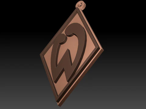 Bundesliga Werder Bremen keychain badge shield 3D Print Model