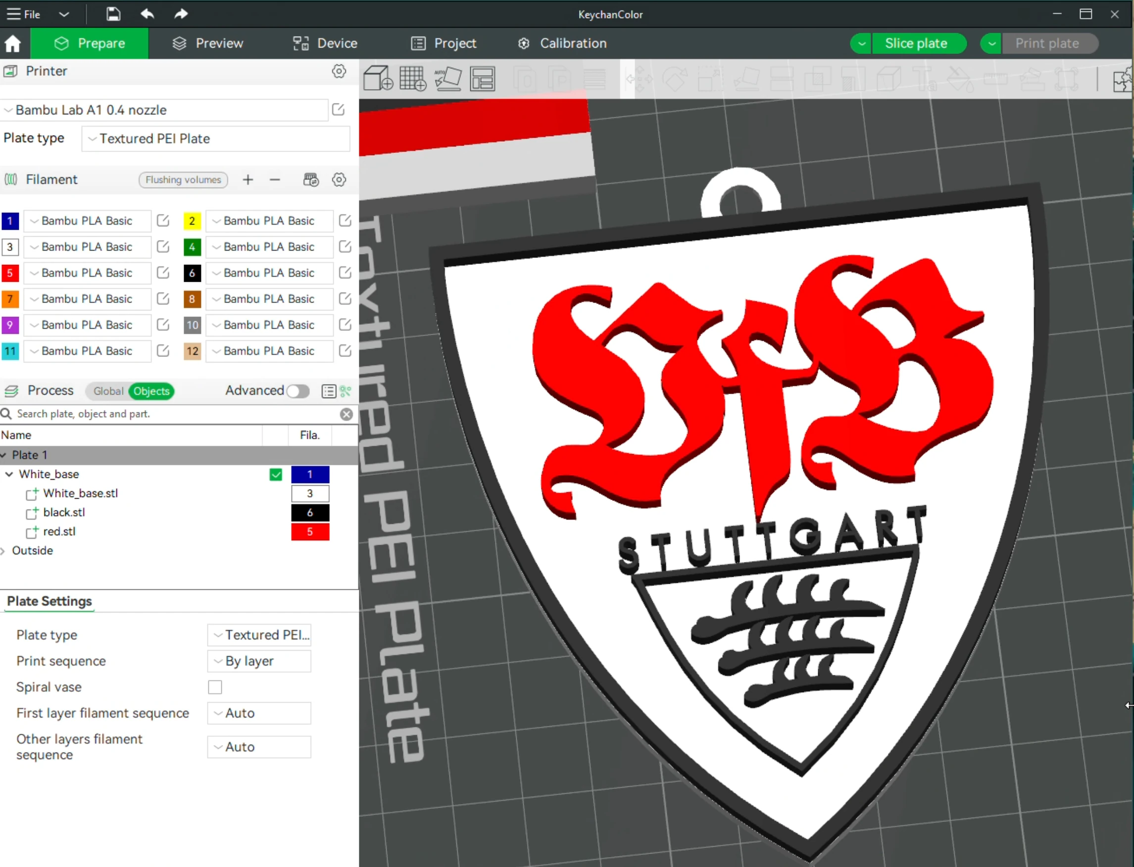 Bundesliga Stuttgart keychain badge shield 3D Print Model .c4d .max .obj .3ds .fbx .stl .blend 