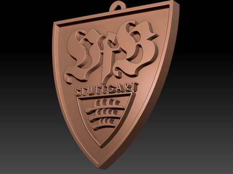 Bundesliga Stuttgart keychain badge shield 3D 프린트 모델