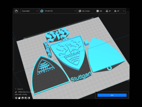 Bundesliga Stuttgart keychain badge shield 3D 프린트 모델