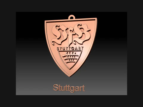 Bundesliga Stuttgart keychain badge shield 3D Print Model