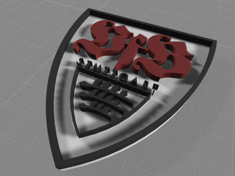 Bundesliga Stuttgart keychain badge shield 3D Print Model