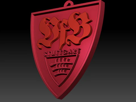 Bundesliga Stuttgart keychain badge shield 3D Print Model