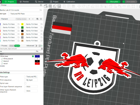 Bundesliga RB Leipzig keychain badge shield Modèles 3D en vedette