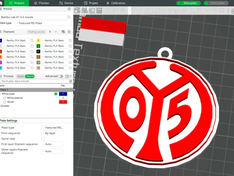 Бундеслига Майнц 05 брелок-щит со значком 3D Принт Модель