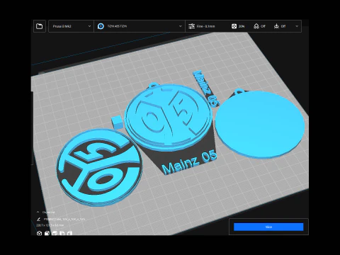 Bundesliga Mainz 05 keychain badge shield 3D Print Model