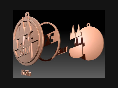 Bundesliga Kln keychain badge shield 3D-printmodel