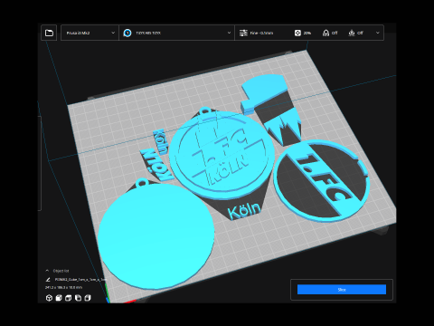 Bundesliga Kln keychain badge shield 3D-printmodel