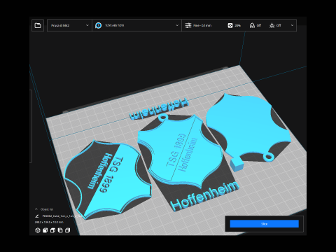 Bundesliga Hoffenheim 1899 keychain badge shield 3D Принт Модель