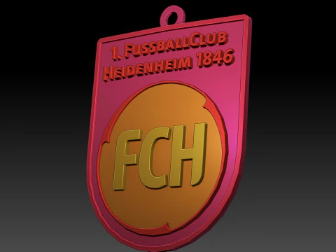 Bundesliga Heidenheim keychain badge shield 3D Print Model