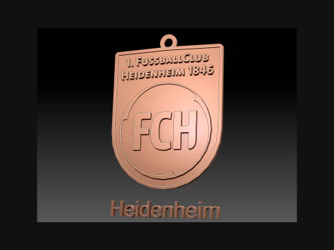 Bundesliga Heidenheim keychain badge shield 3D Print Model