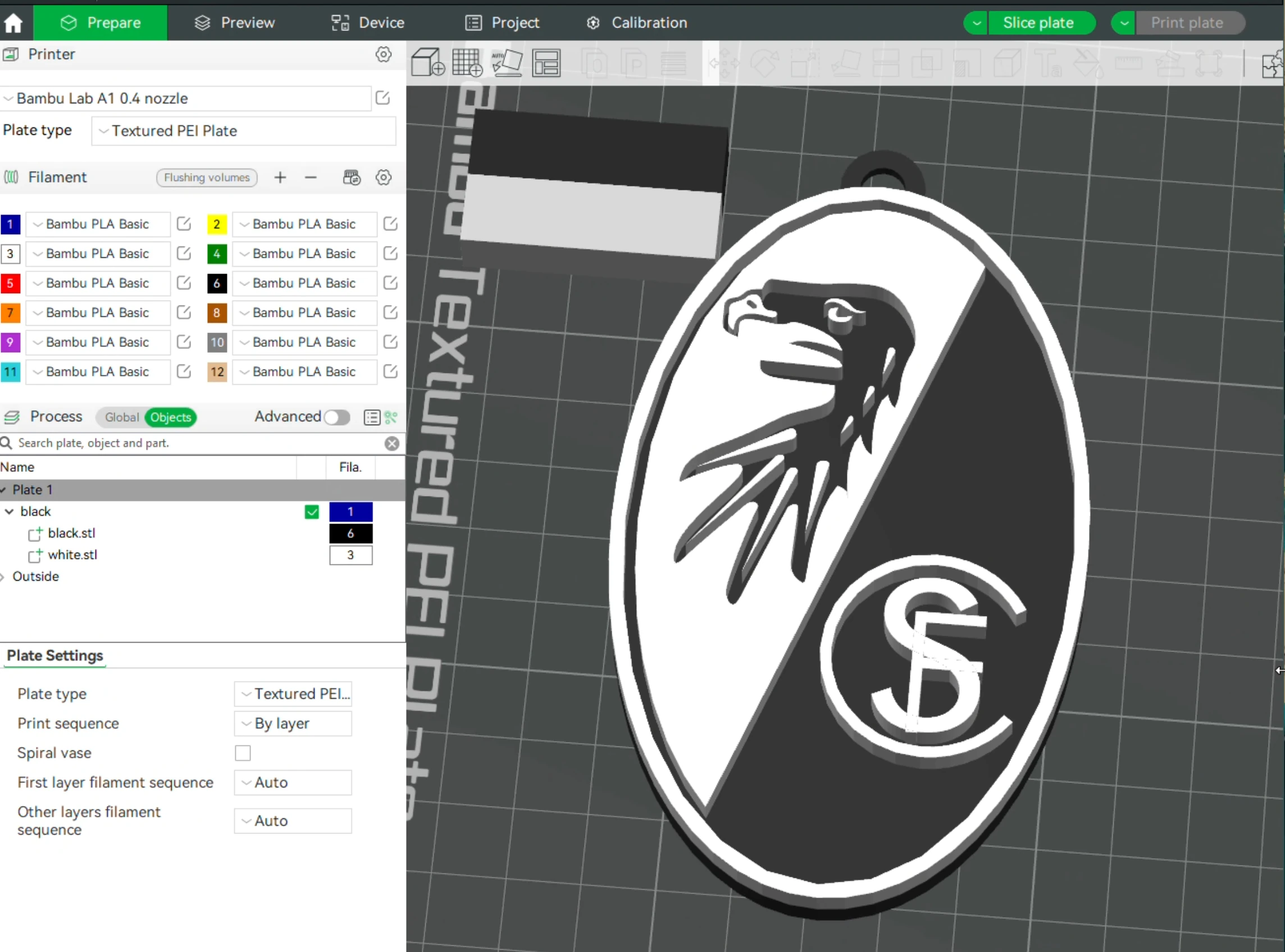 Bundesliga Freiburg keychain badge shield 3D Print Model .c4d .max .obj .3ds .fbx .stl .blend 