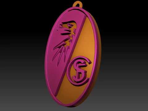 Bundesliga Freiburg keychain badge shield 3D Print Model