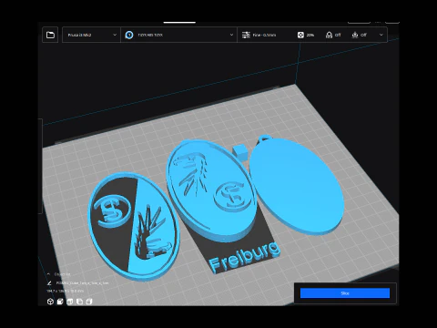 Bundesliga Freiburg keychain badge shield 3D Print Model