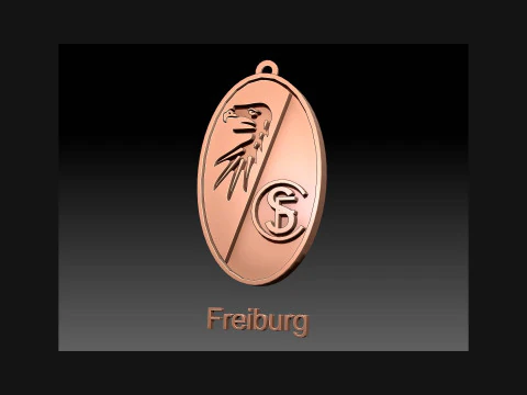 Bundesliga Freiburg keychain badge shield 3D Print Model