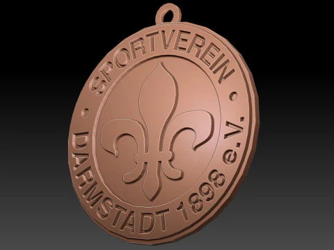 Bundesliga Darmstadt 98 keychain badge shield 3D Print Model