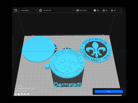 Bundesliga Darmstadt 98 keychain badge shield 3D प्रिंट मॉडल