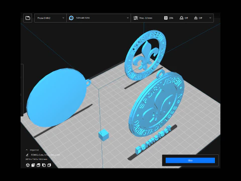 Bundesliga Darmstadt 98 keychain badge shield 3D Print Model
