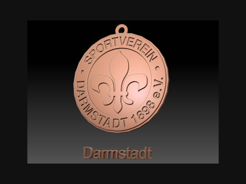 Bundesliga Darmstadt 98 keychain badge shield 3D प्रिंट मॉडल