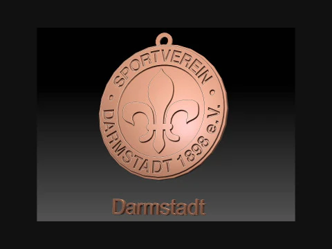 Bundesliga Darmstadt 98 keychain badge shield 3D Print Model