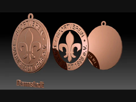 Bundesliga Darmstadt 98 keychain badge shield 3D Print Model