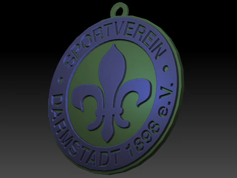 Bundesliga Darmstadt 98 keychain badge shield 3D Print Model