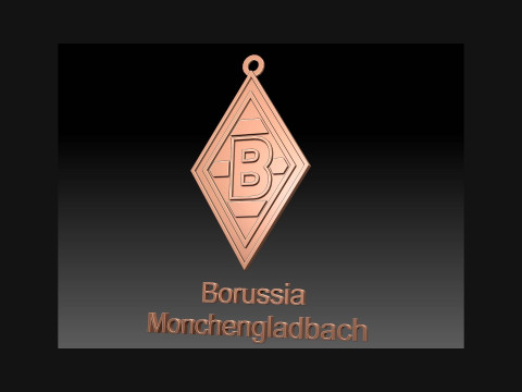 Bundesliga Borussia Monchengladbach keychain badge shield Model Cetak 3D