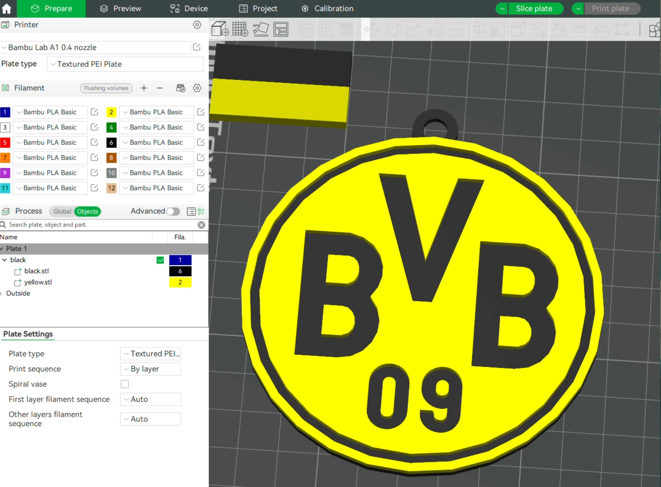 Bundesliga Borussia Dortmund keychain badge shield 3D Print Model .c4d .max .obj .3ds .fbx .stl .blend 