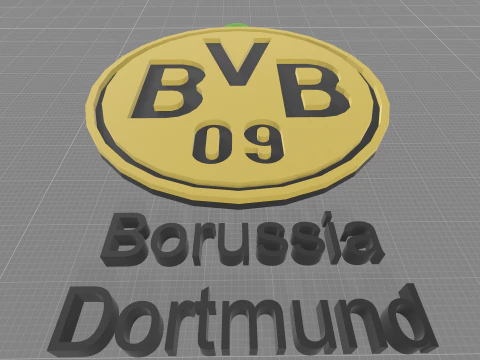 Bundesliga Borussia Dortmund keychain badge shield 3D Print Model