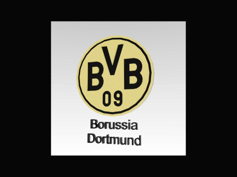 Bundesliga Borussia Dortmund keychain badge shield 3D 프린트 모델