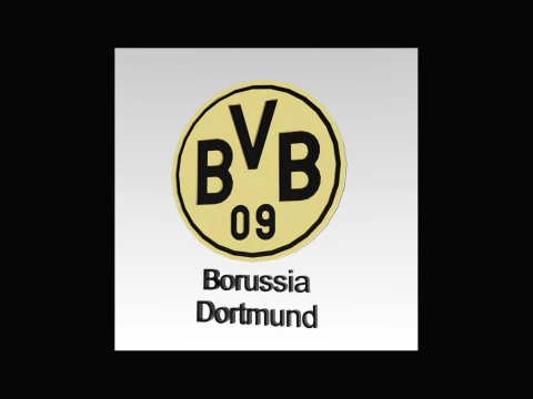 Bundesliga Borussia Dortmund keychain badge shield 3D Print Model