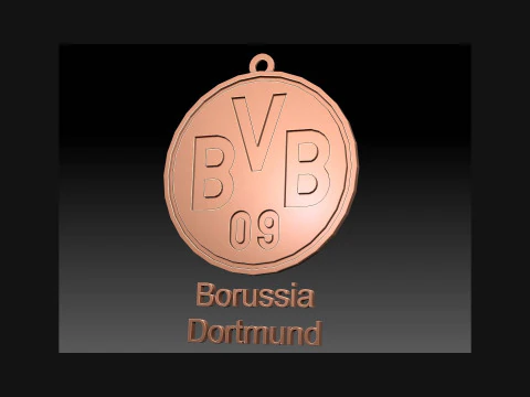 Bundesliga Borussia Dortmund keychain badge shield 3D Print Model