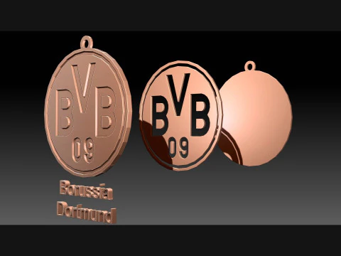 Bundesliga Borussia Dortmund keychain badge shield 3D Print Model