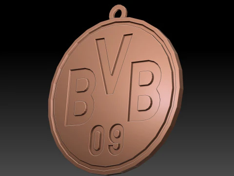 Bundesliga Borussia Dortmund keychain badge shield 3D Print Model