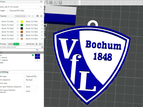 Bundesliga Bochum keychain badge shield 3D Print Model