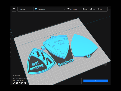 Bundesliga Bochum keychain badge shield Modello di stampa 3D