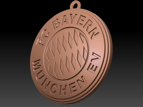 Bundesliga Bayern Munich keychain badge shield 3D Print Model