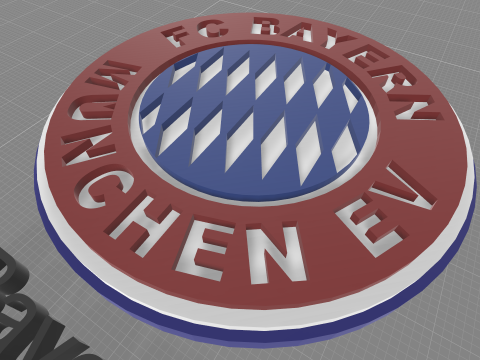 Bundesliga Bayern Munich keychain badge shield 3D Print Model
