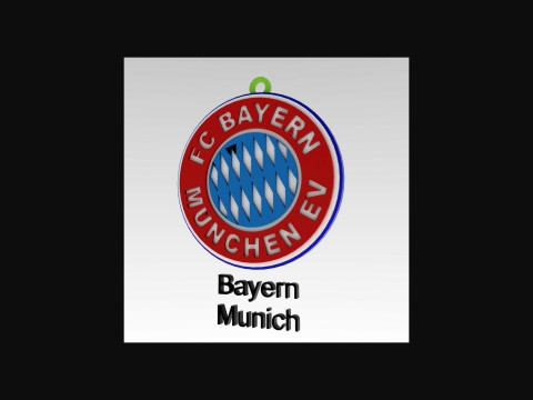 Bundesliga Bayern Munich keychain badge shield 3D Print Model