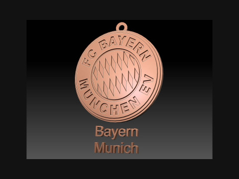 Bundesliga Bayern Munich keychain badge shield 3D Print Model