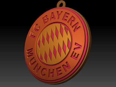 Bundesliga Bayern Munich keychain badge shield 3D Print Model