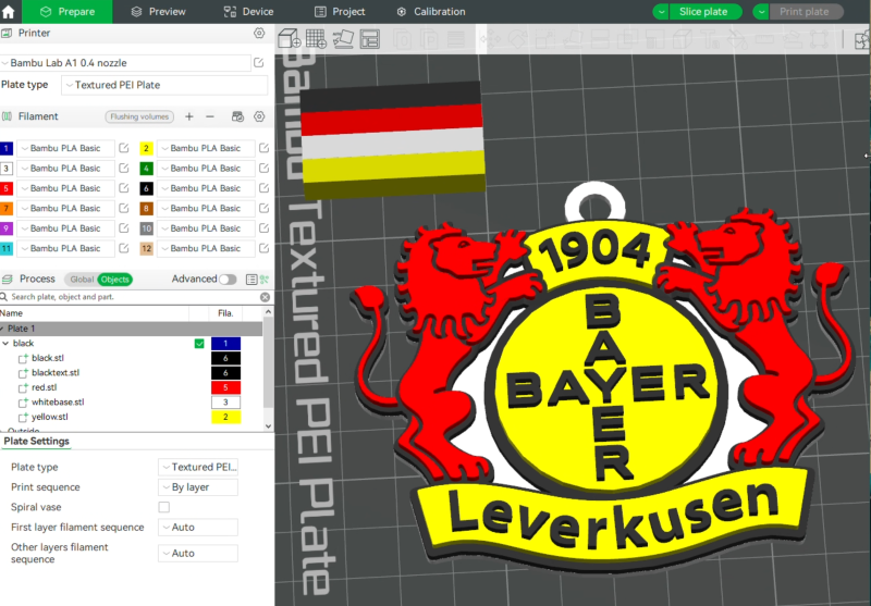 Bundesliga Bayer Leverkusen keychain badge shield 3D Print Model .c4d .max .obj .3ds .fbx .stl .blend