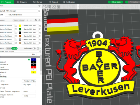 Bundesliga Bayer Leverkusen keychain badge shield 3D Print Model