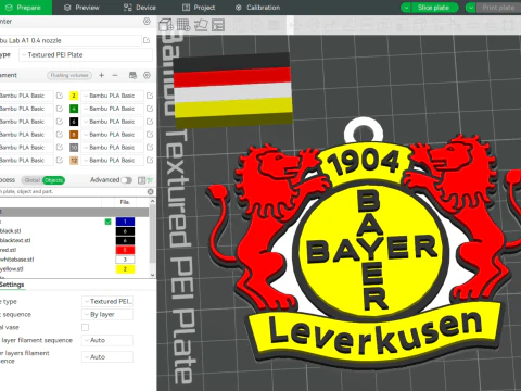 Bundesliga Bayer Leverkusen keychain badge shield 3D Print Model