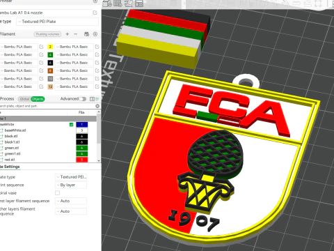 Scudo portachiavi della Bundesliga Augsburg Modello di stampa 3D